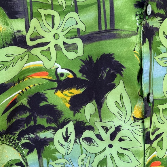 No Boundaries Hawaiian Shirt Button Down Toucan Tropical Mens Large - Picture 3 of 9